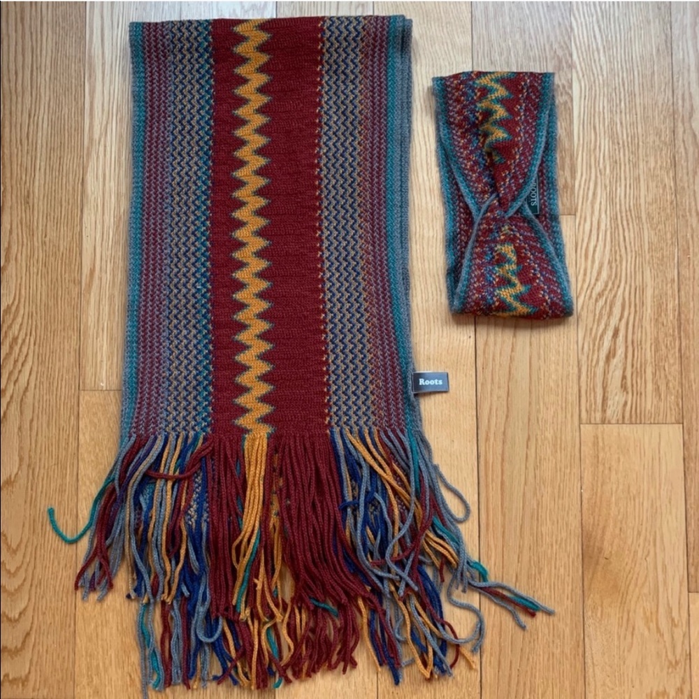 Roots head warmer and scarf (NWOT)